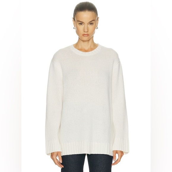 Jenni Kayne Amelia Crewneck Sweater Cashmere Ivory - Picture 3 of 11